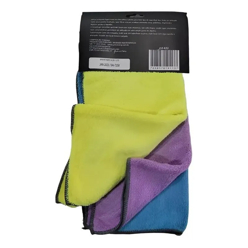 5x Flanela Super Luxo Limpeza Geral Em Microfibra 35x35cm