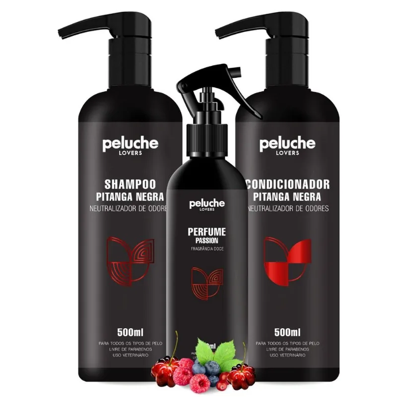 Shampoo Condicionador Peluche Pitanga Negra+ Perfume Passion