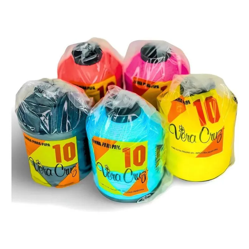 Linha Vera Cruz 1500 Jardas Fio 10 Para Pipas E Branco Roxo