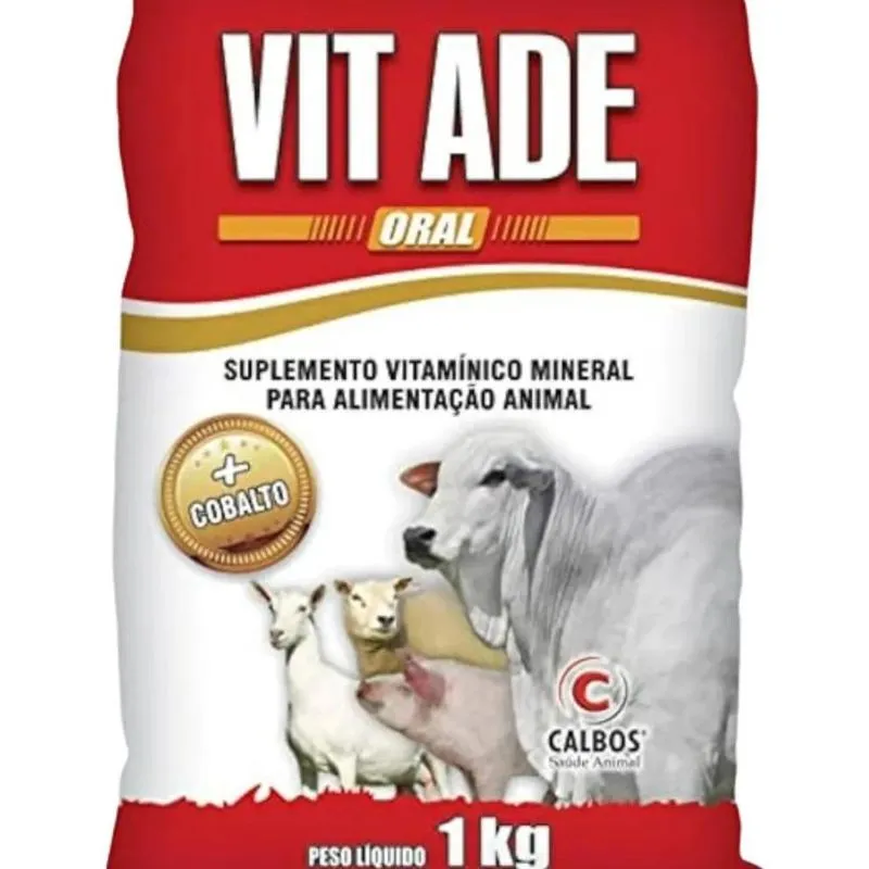 10x Vit Ade Vitamínico 1kg Calbos Misturar Sal/ração Suínos