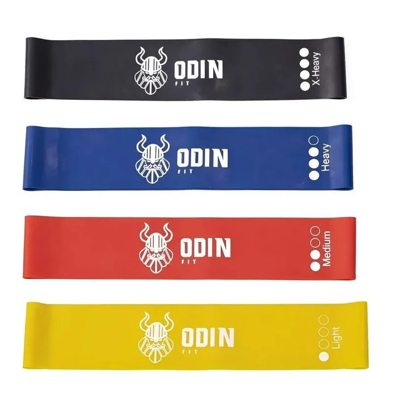 Kit Mini Bands Elástico 4 Intensidades Faixa Loop Odin Fit