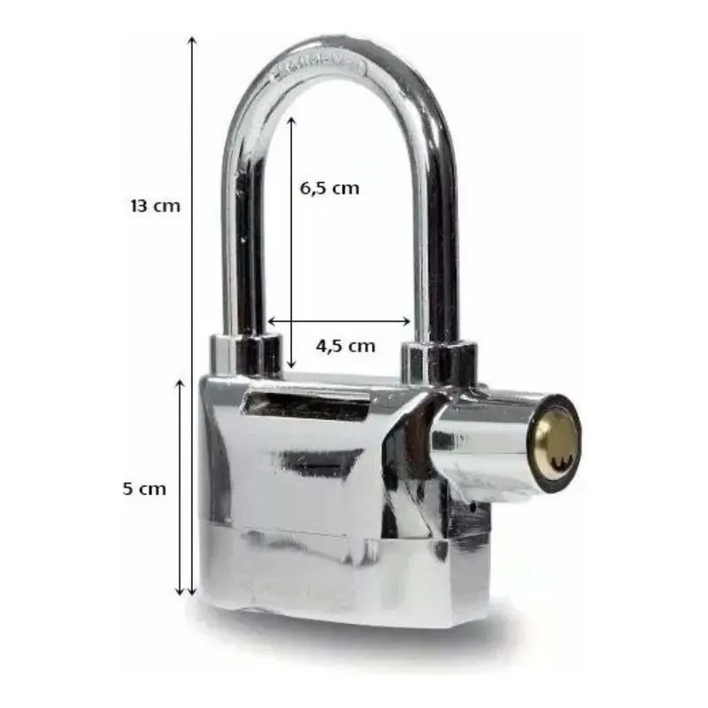2x Cadeado Com Alarme Sonoro Antifurto Prova De Água Premium