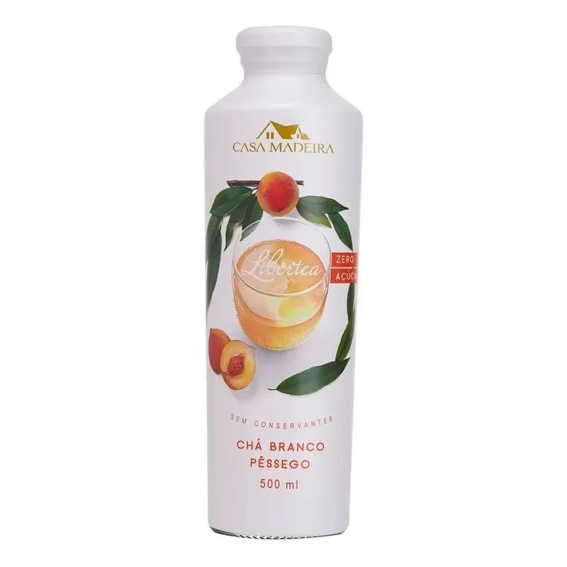 5x Chá Casa Madeira Branco Pessego 500 Ml