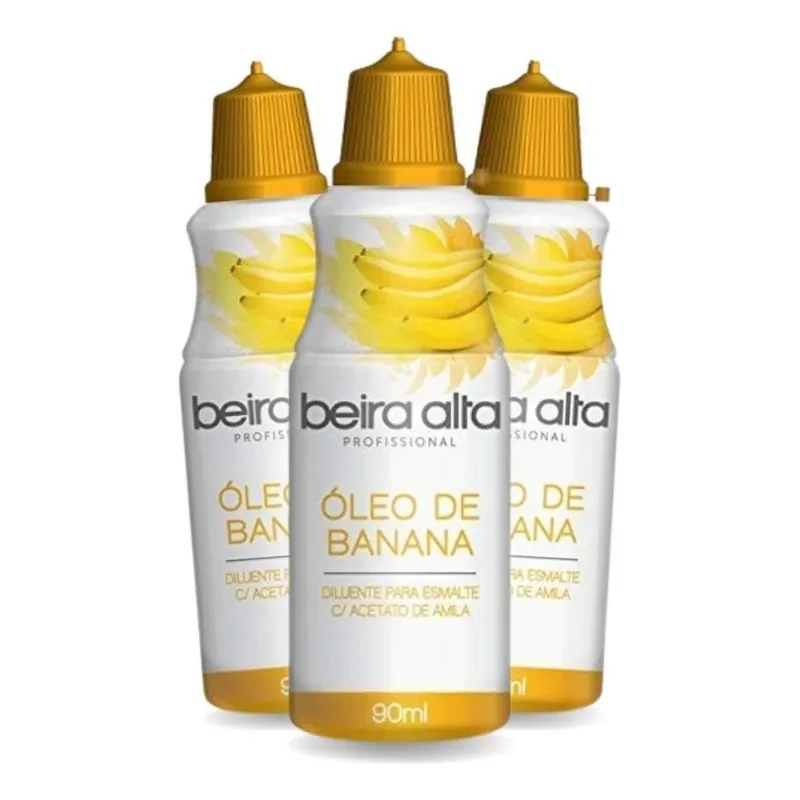 5x Kit 3 Óleo De Banana Beira Alta Diluente Para Esmalte 90m