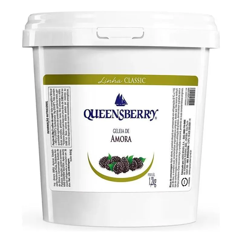 5x Geleia Fina Queensberry Sabor Amora Classic Sem Glúten