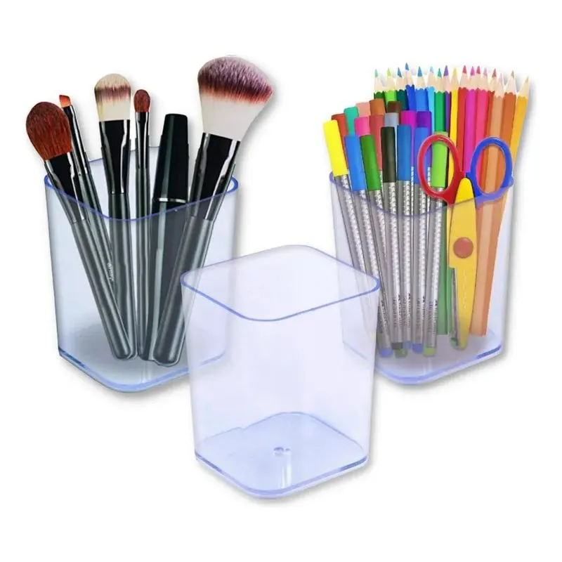 10x Porta Lápis Ou Objetos Em Acrílico Dello Kit Com 3 Peça