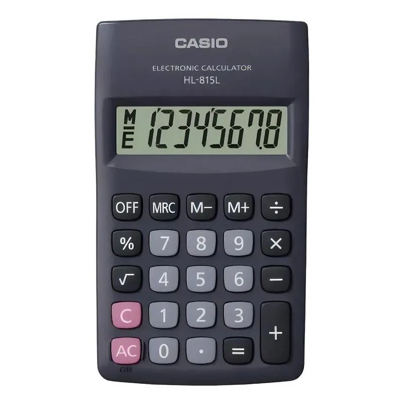Calculadora De Bolso Casio 8 Dígitos Preta - Hl-815l-bk