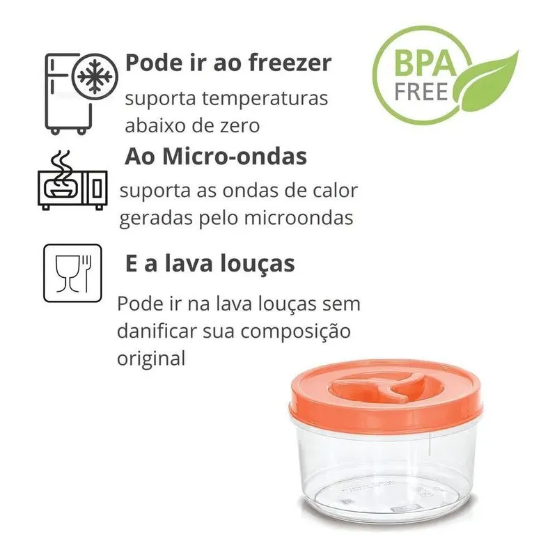10x Potinho Pequeno Porta Alimento Tampa De Rosca 300 Ml 12