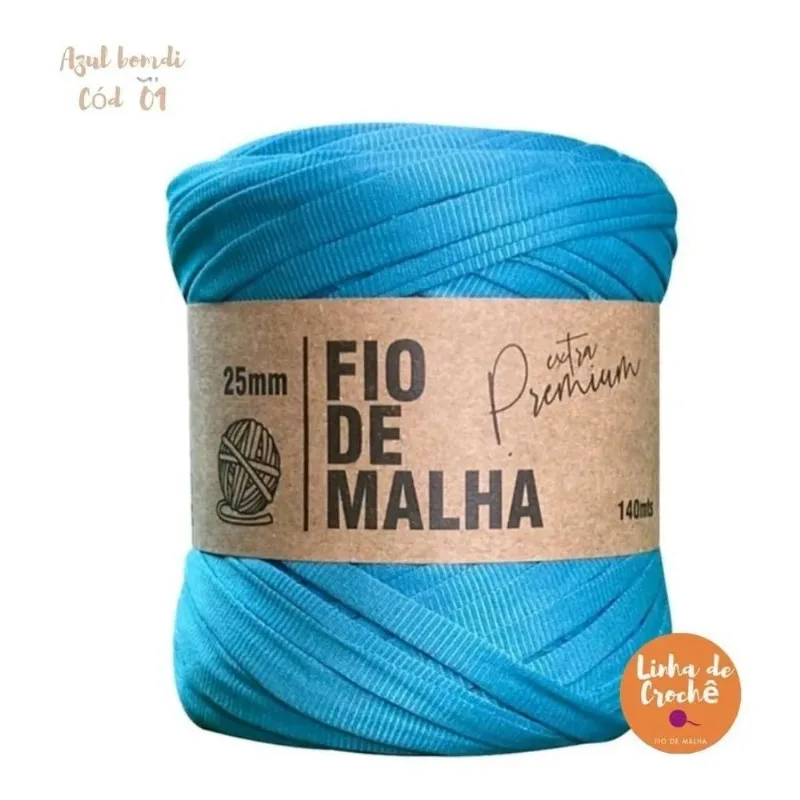 Fio Malha Croche Fischer Premium Cores Azul Bondi