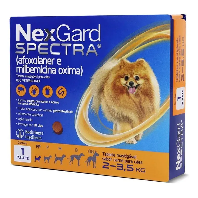 Anti Pulgas E Carrapatos Nexgard Spectra Cães 2 A 3,5 Kg