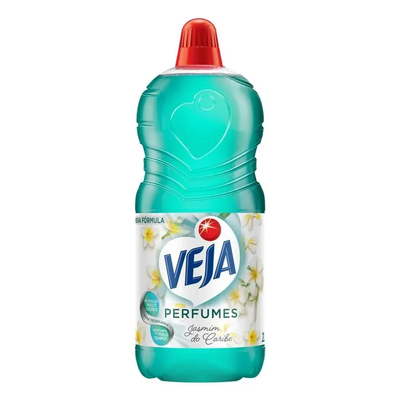 5x Limpador Perfumado Jasmim Do Caribe Veja Perfumes 2 L