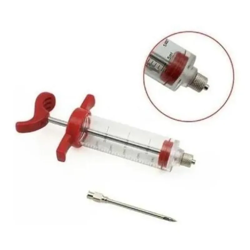 10x Seringa Com Agulha P Injecao De Temperos Em Carnes E Fr
