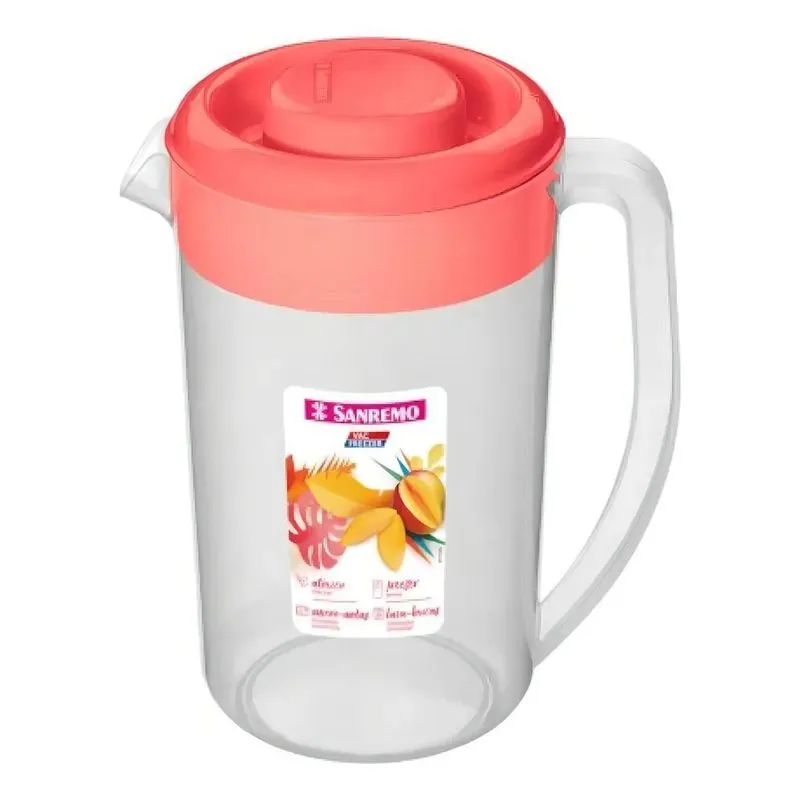 3x Jarra Agua Suco Plástico Vai No Freezer Sanremo 2 Litros