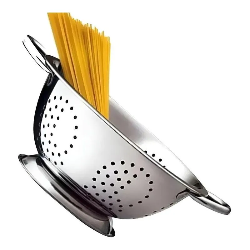 Escorredor De Macarrão Massa Inox Alta Resistência Prático E