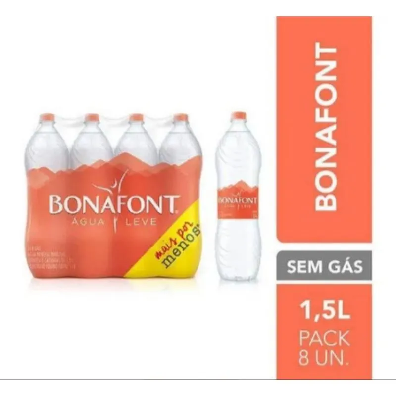 Bonafont Água Mineral Natural Sem Gás Água Leve Pac 8