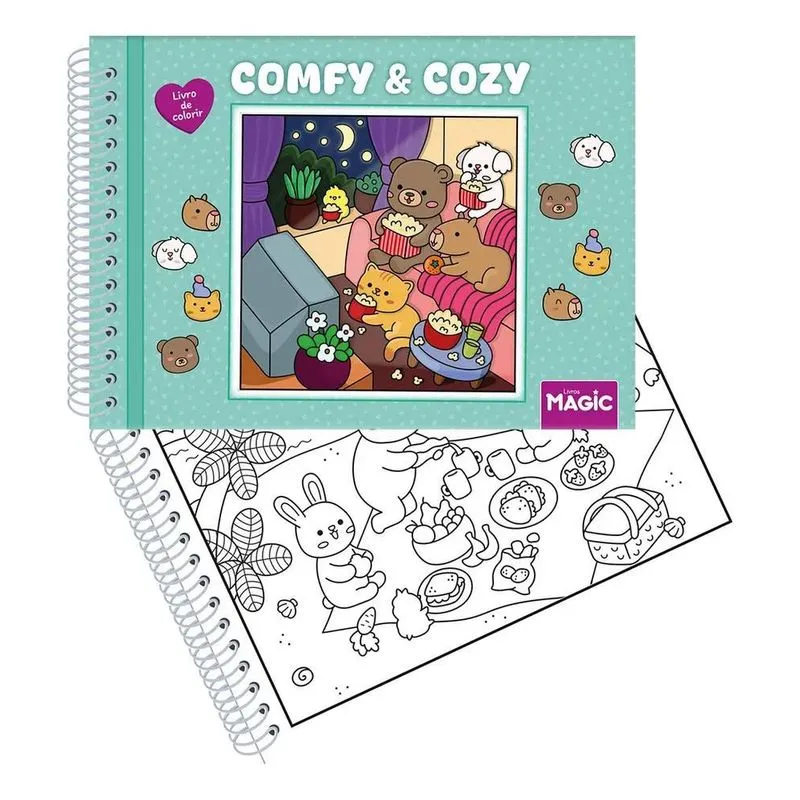 5x Livro De Colorir Tiktok Comfy &amp; Cozy Green De Magic Kids