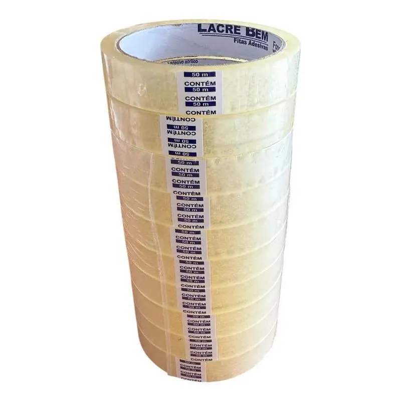 2x Lacre Bem Kit 10 Fita Adesiva 18mm X 50 Metros