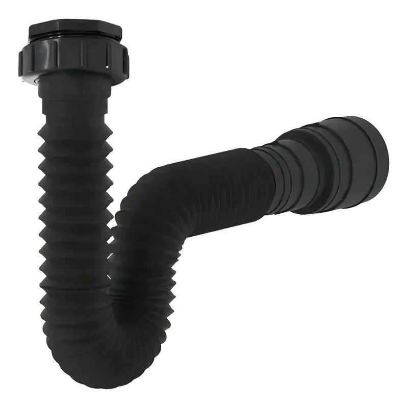 Delflex Sifão Universal Sanfonado 70x4cm Preto De Plástico