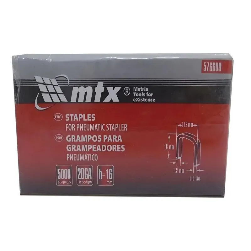 Grampo 16mm Grampeador Pneumatico Mtx 5.000 Uni