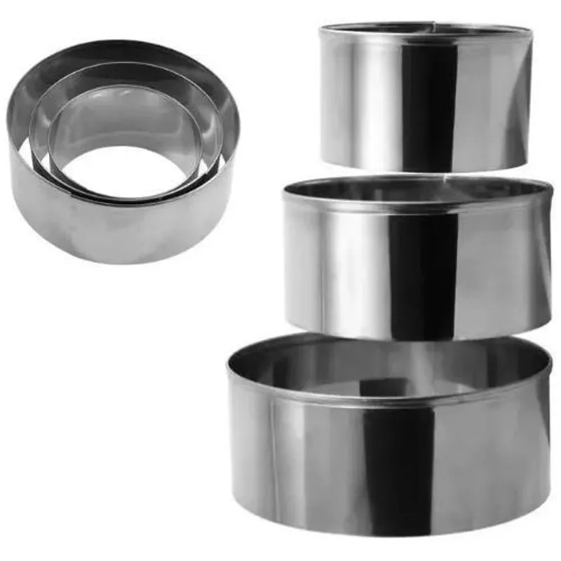 10x Aro Redondo Modelador 3 Tamanhos 8/10/12cm - Aço Inox
