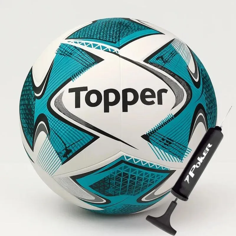 Bola Futebol De Campo Topper Slick 22 Oficial + Bomba De Ar