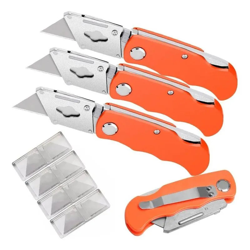 2x Kit 4 Estilete Canivete Metal Trapezoidal 18mm Com Lâmina