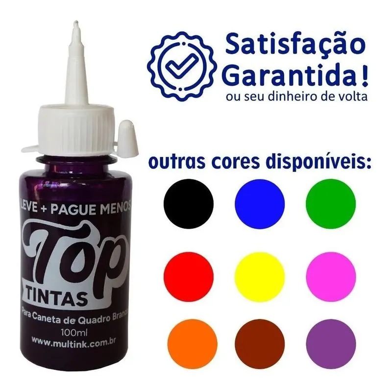 Tinta Caneta Pincel Marcador Quadro Branco 100ml Top Violet