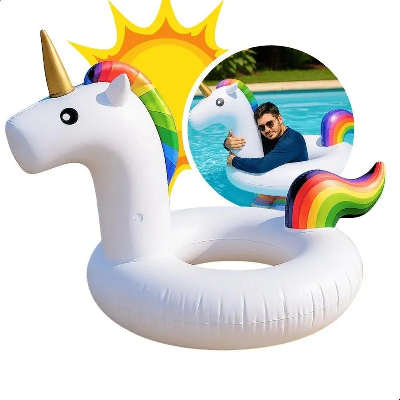 2x Boia Flamingo Gigante Piscina Inflável 120cm Adulto Crian