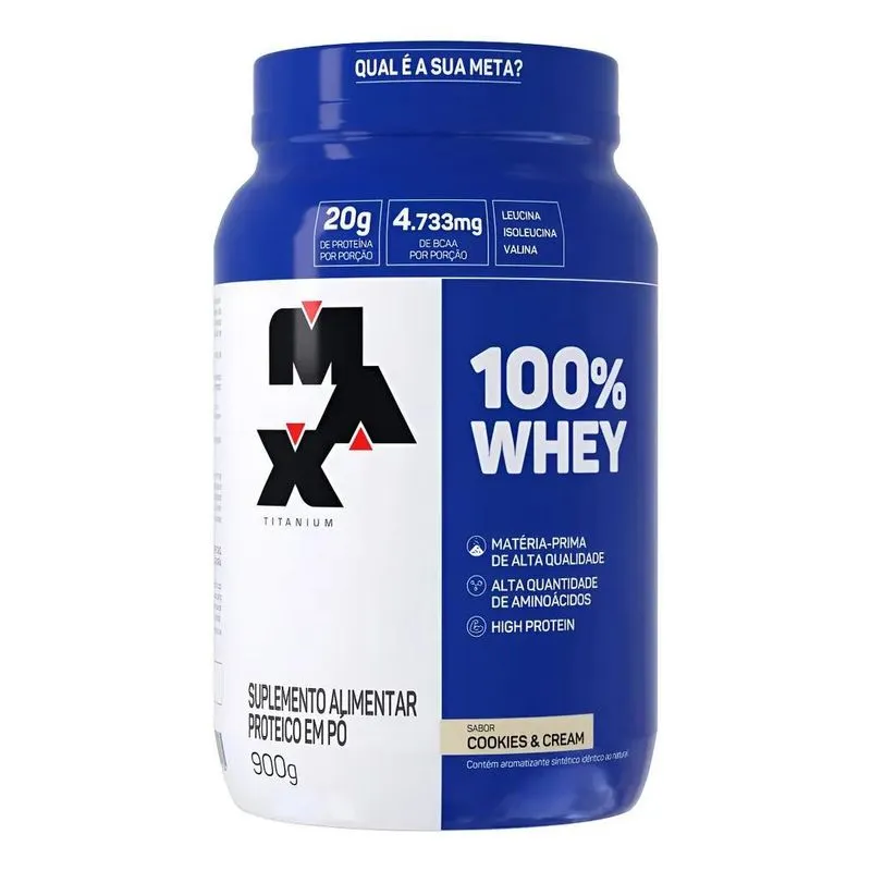 Max Titanium Suplemento Em Pó 100% Whey Proteínas Sabor Cook