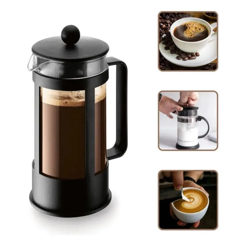 5x Cafeteira Prensa Francesa Café Expresso Leite Cremoso