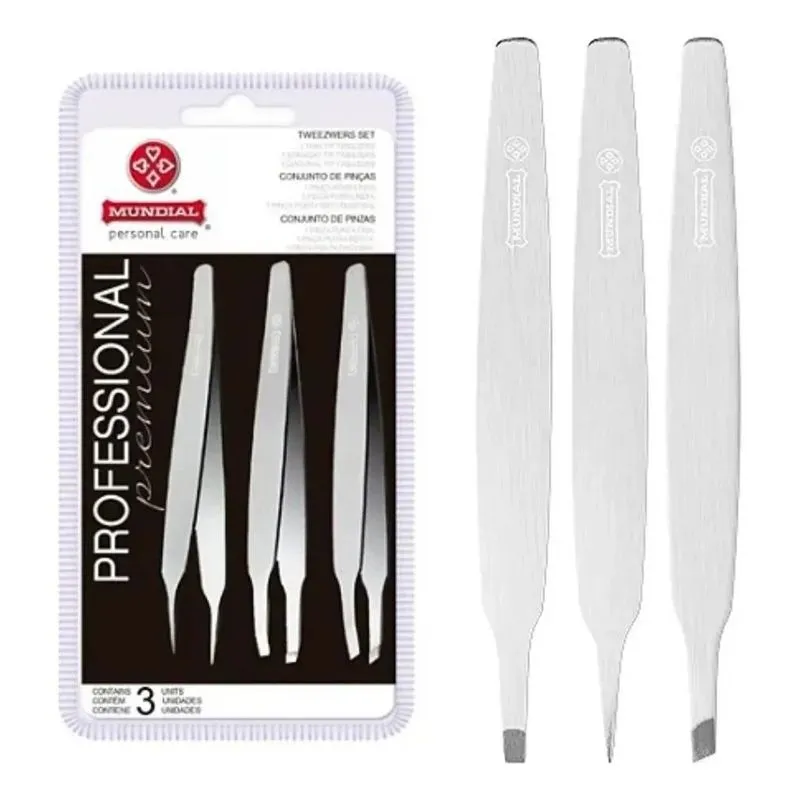 Kit Pinças Mundial Prof Mundial Bc394 Designer Sobrancelhas