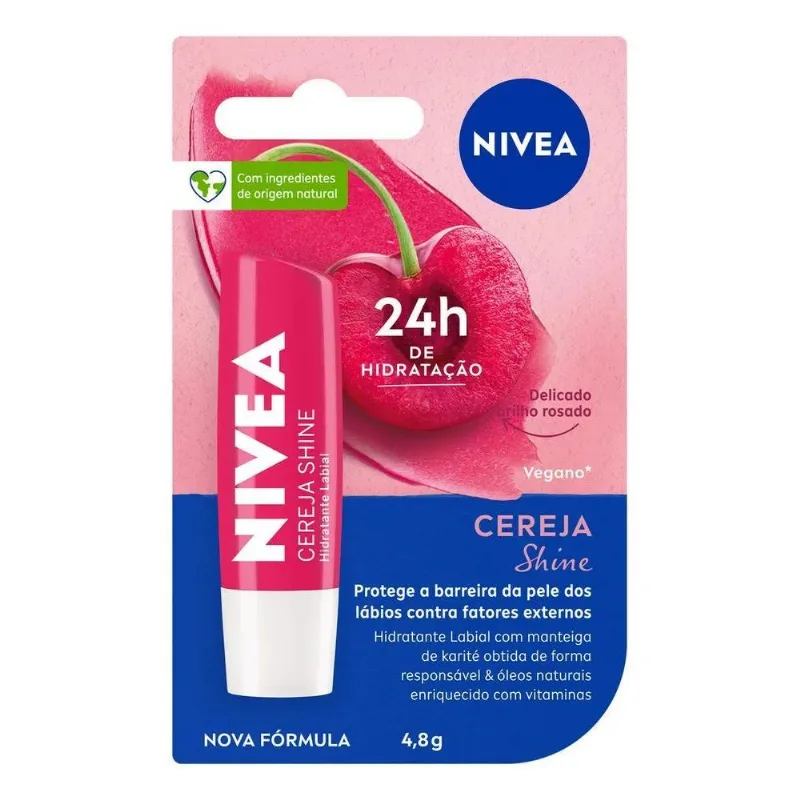 Nivea Hidratante Labial Cereja Shine 4,8 G