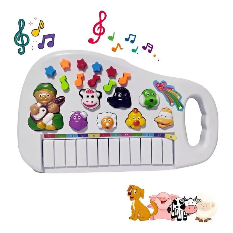 Piano Infantil Teclado Musical Para Criança Som Animais Bebê