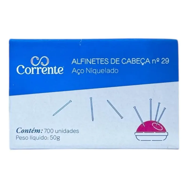 Alfinete Cabeça N29 Coats Corrente Aço 50g 700 Unidades