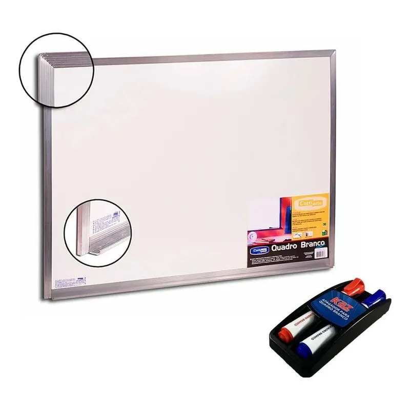 2x Lousa Quadro Branco 30x40 Mold. Aluminio +2 Caneta Apagad