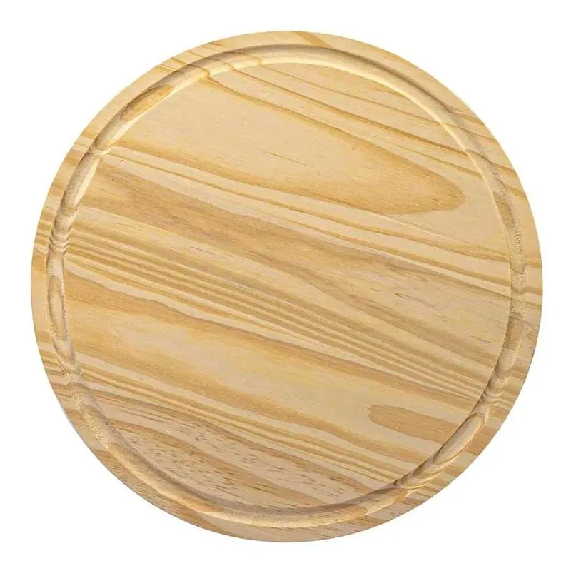 5x Stolf Tábua De Madeira Redonda Canaleta 30cm Pinus Cor Ma