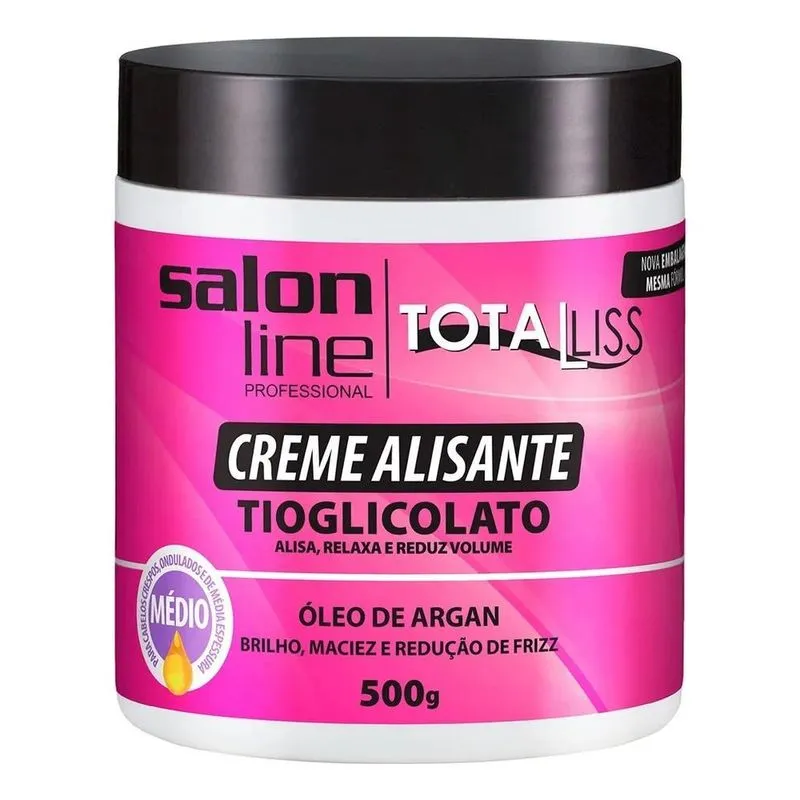 10x Creme Alisante Óleo De Argan Médio Salon Line 500g