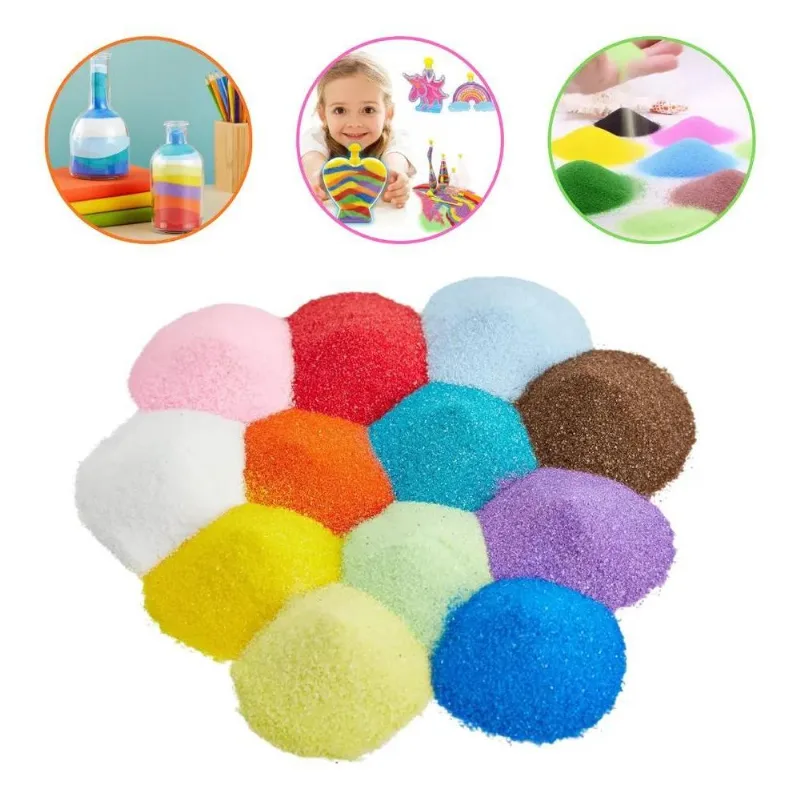 Areia Colorida Atóxica 450g Não Desbota A - Azul-celeste
