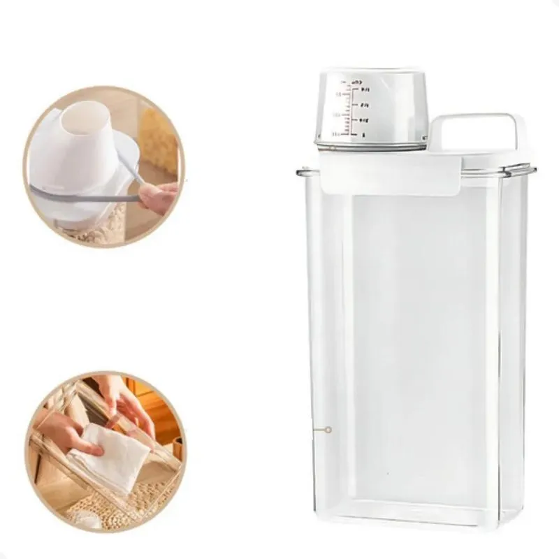 3x Pote Porta Sabão Pó Liquido Amaciante Dispenser Hermético