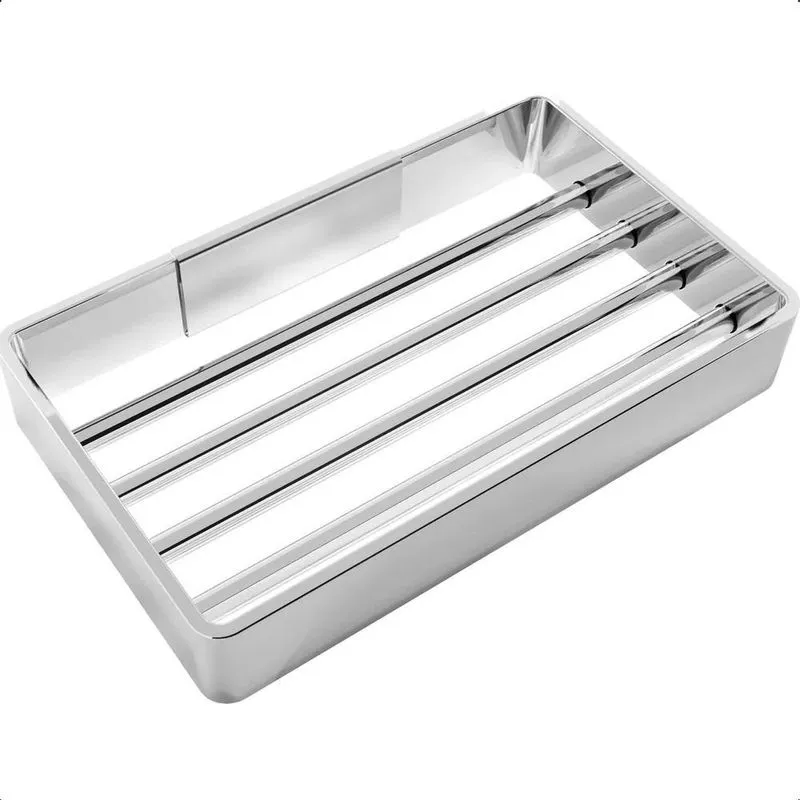 3x Porta Sabonete Para Banheiro Saboneteira Metal Para Nicho