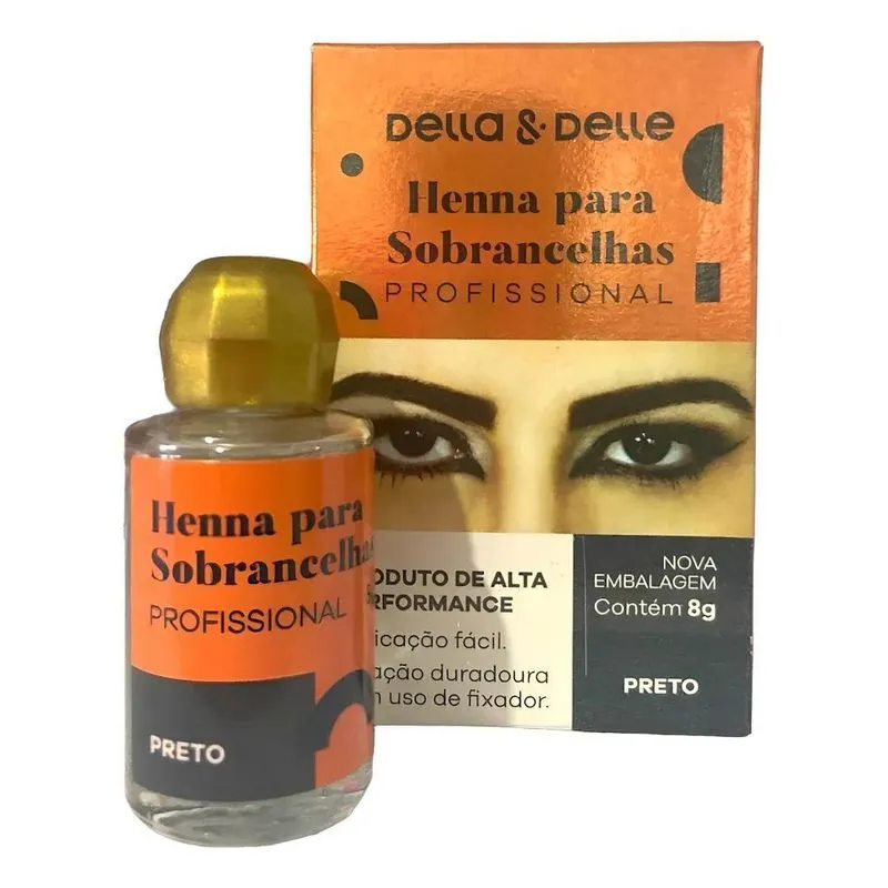 Henna Para Sobrancelhas Della E Delle 8g - Escolha A Preto