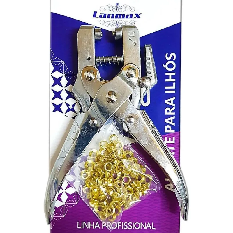 Alicate Ilhós Profissional 2 Em 1 Furador Vazador Lanmax