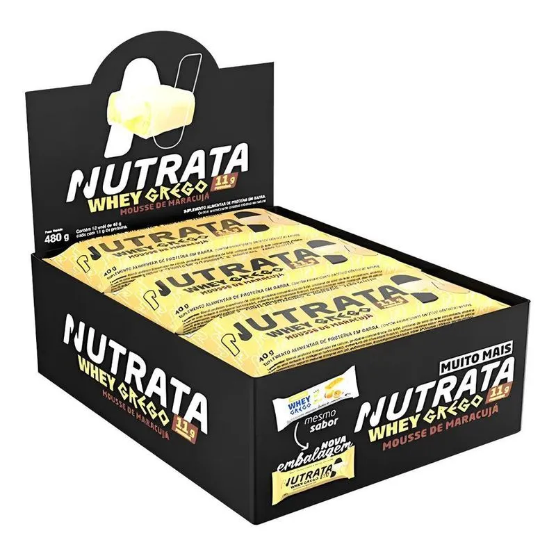 Barra De Proteína Whey Grego Bar Sabor Mousse De Maracujá 40