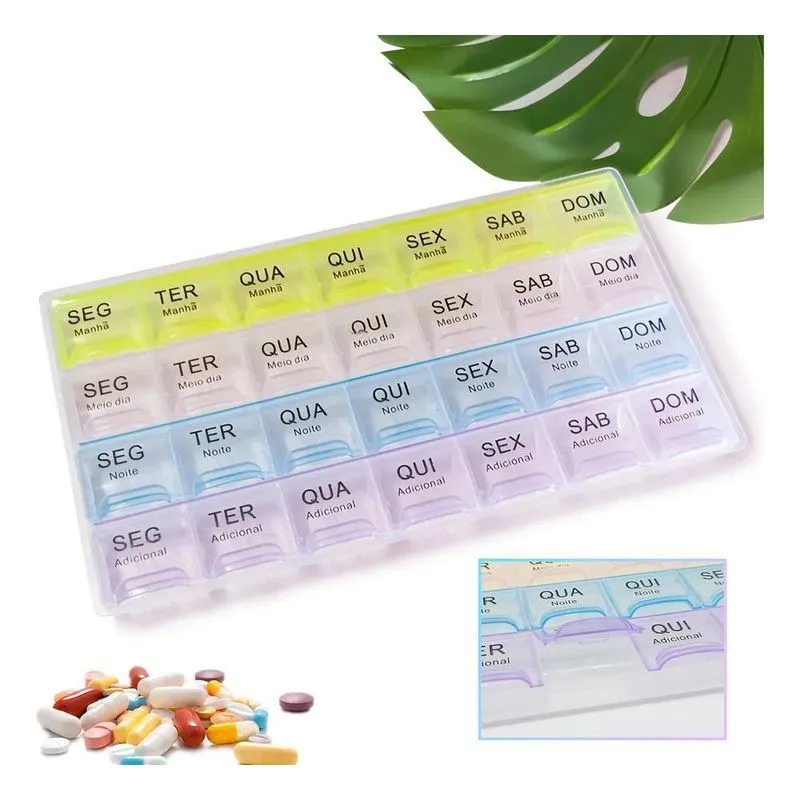 Organizador Comprimido 28 Cavidades Vitamina Remédio Cápsula