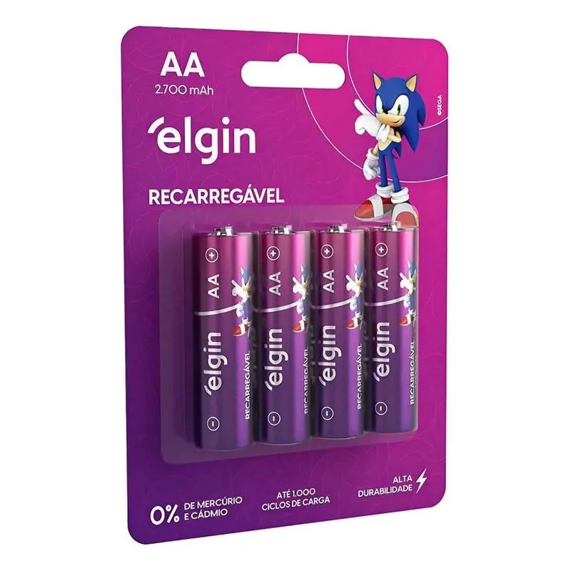 Pilha Aa Elgin Recarregável 82175 Cilíndrica Kit De 4 Unidad