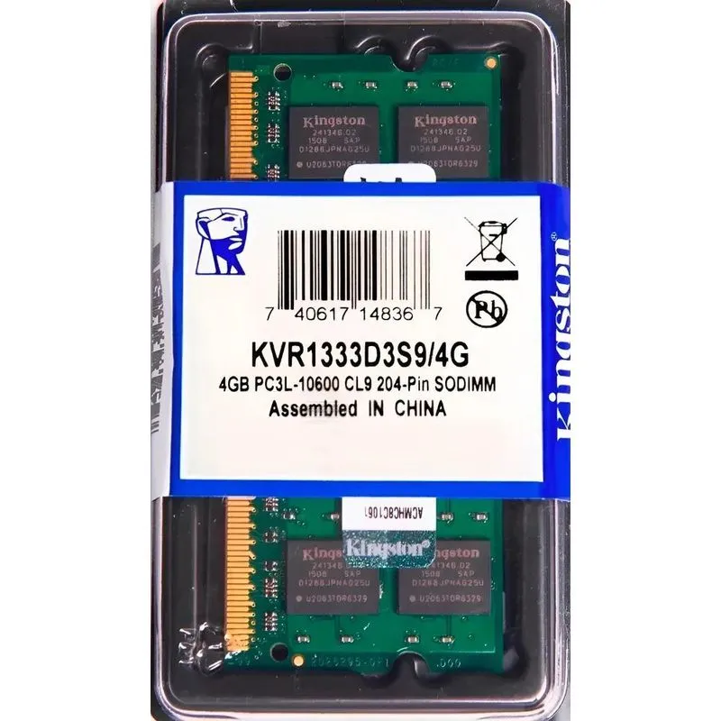 Memória Ram Valueram Verde 4gb 1 Kingston Kvr1333d3s9/4g 1.5