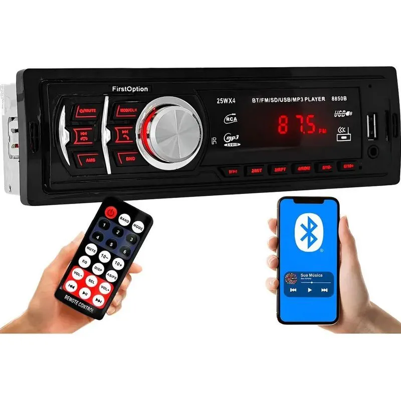 First Option 8850b Com Usb, Bluetooth E Leitor De Cartão Sd