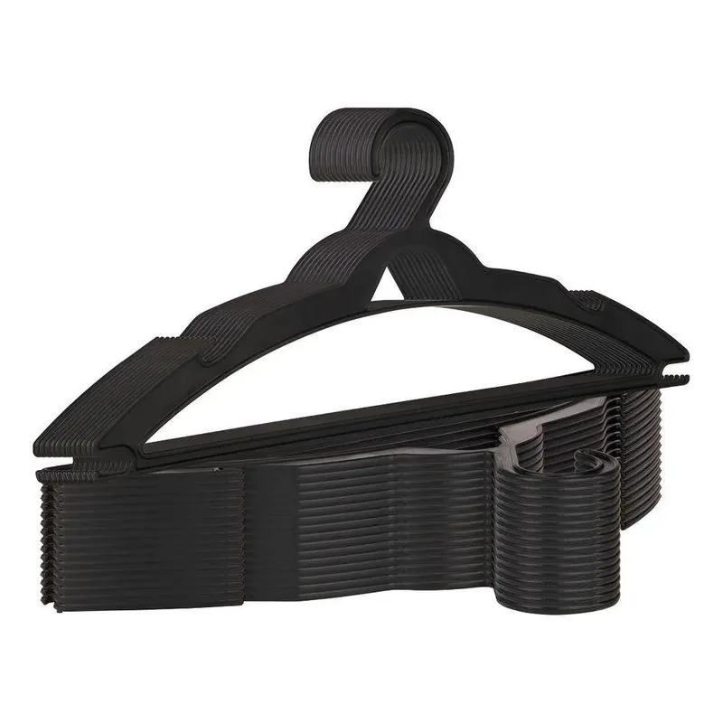 Cabide Preto Paranoia Produtiva Achatado Kit 50 Unidades Pla