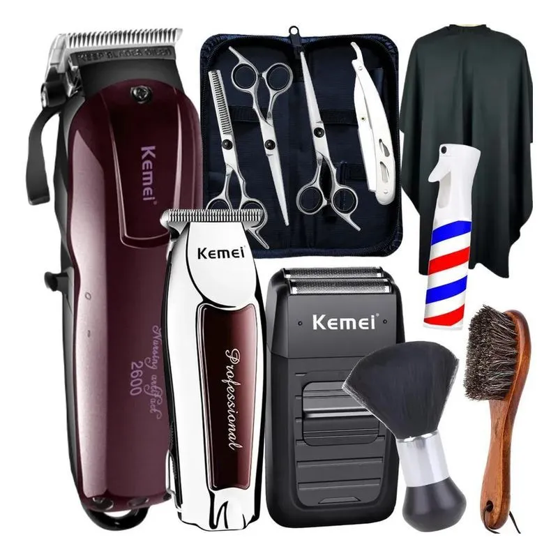 Kit Tesoura Profissional Maquina Cortar Cabelo Jl Eletro