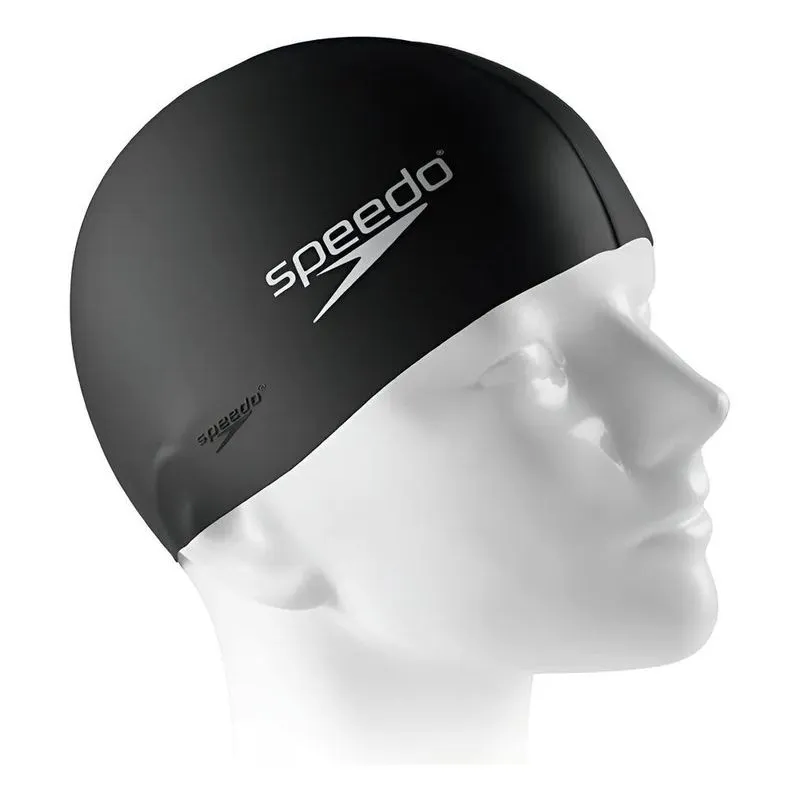 Touca De Silicone Para Natação Speedo Lisa Cor Preta Tamanho